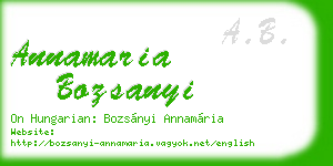 annamaria bozsanyi business card