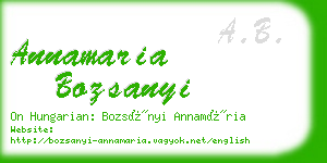 annamaria bozsanyi business card